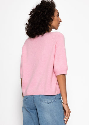 Strickoberteil mit V-Ausschnitt - rosa