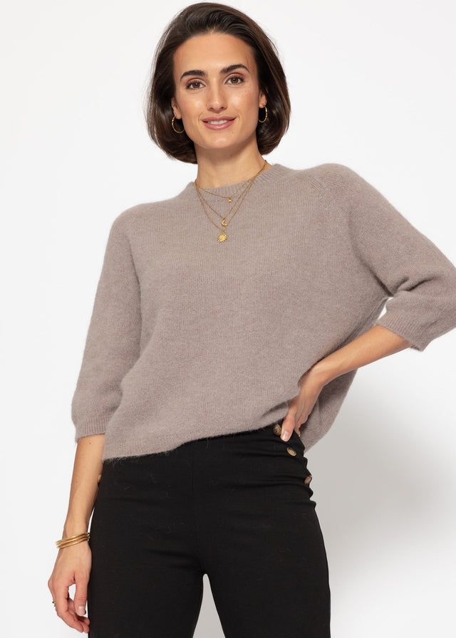Knit top with alpaca - taupe