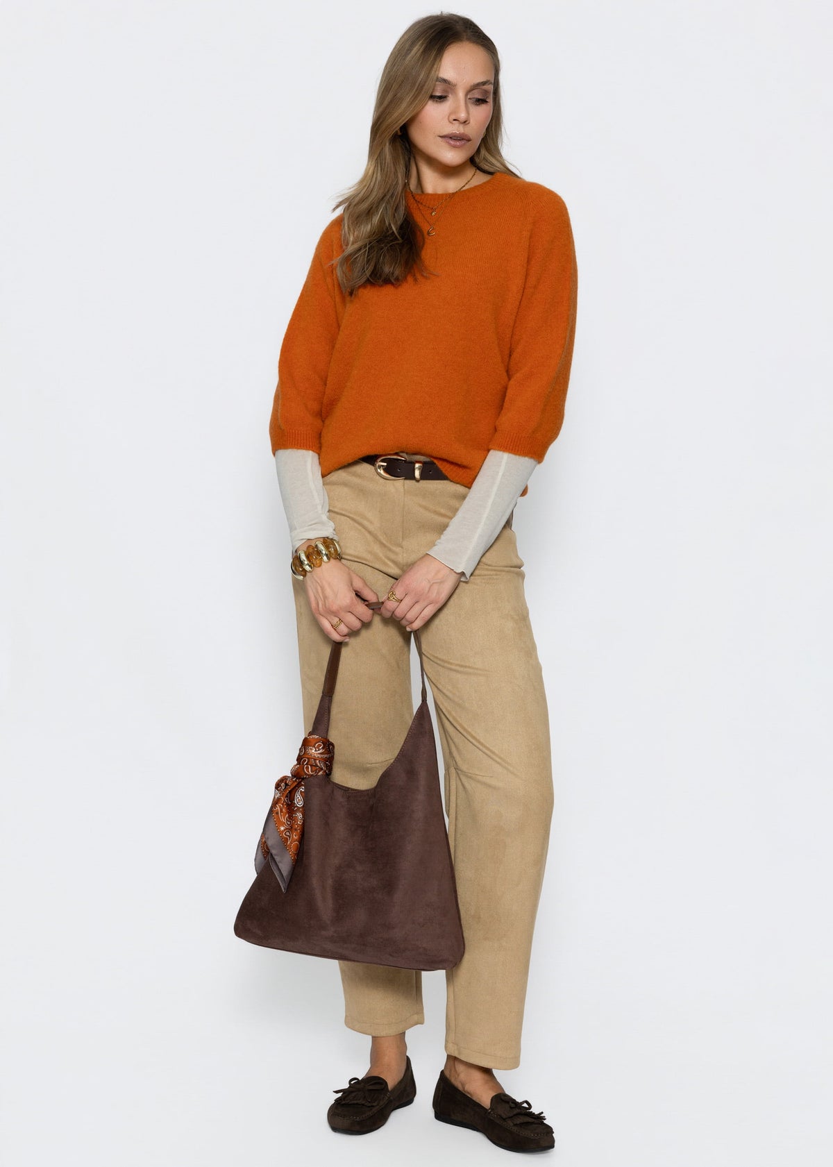 Strickoberteil - terracotta