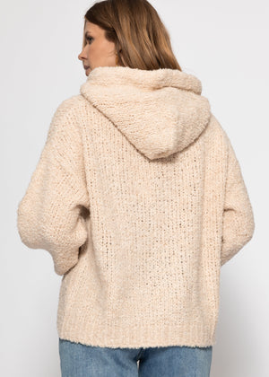 Jessica Haller bouclé knit hoodie - off-white