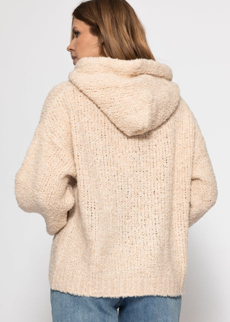 Strickpullover mit Hoodie - offwhite von SASSYCLASSY