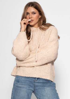 Jessica Haller bouclé knit hoodie - off-white
