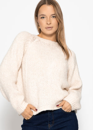 Knitted sweater with knot detail - off-white