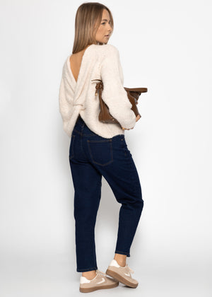 Knitted sweater with knot detail - off-white