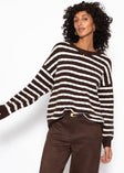Strickpullover mit Streifen-Design - braun-offwhite