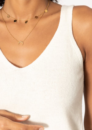 Cashmere knit top - off-white