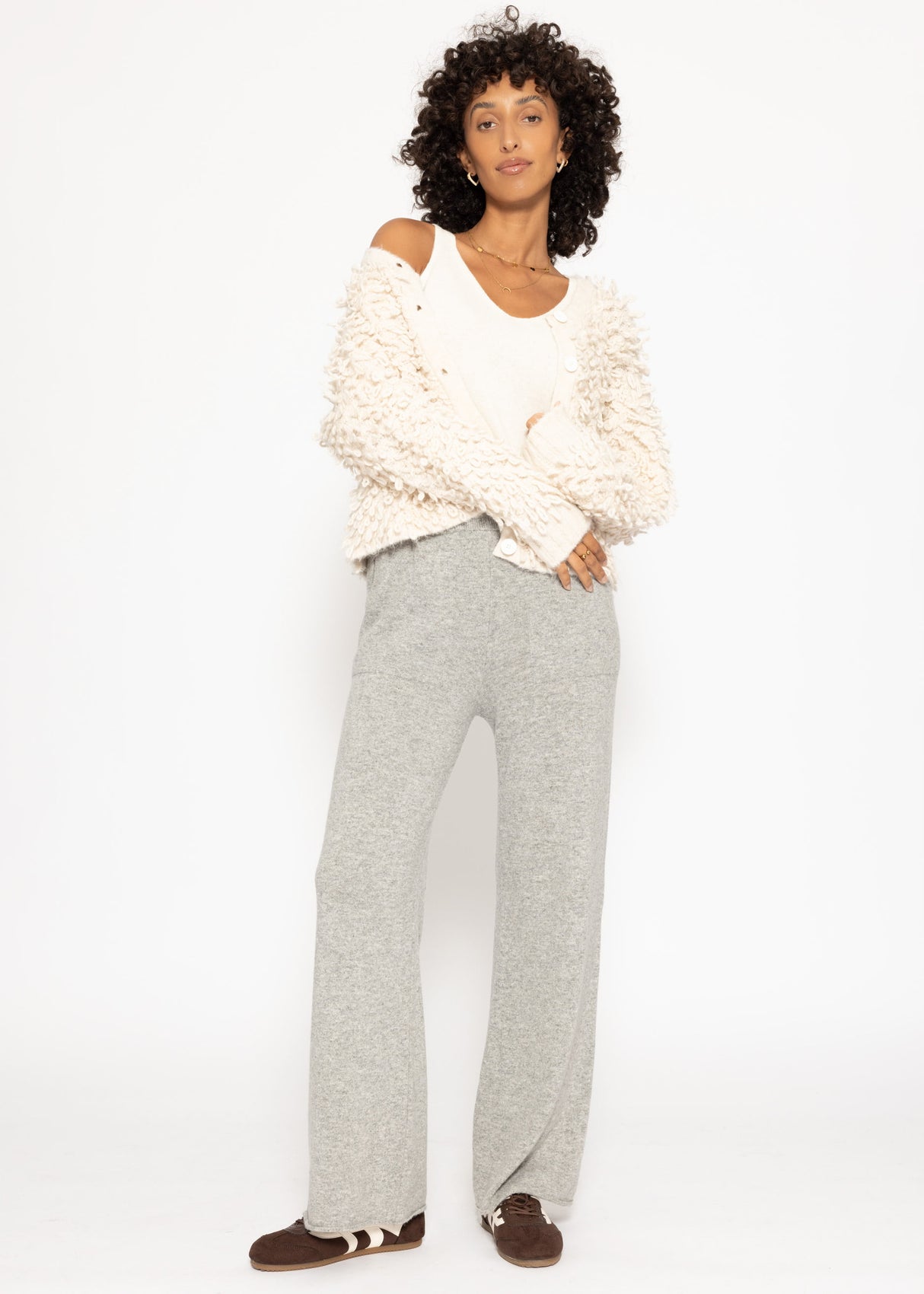 Cashmere knit top - off-white