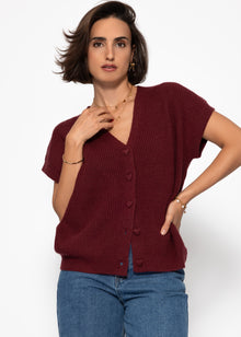 West with cardiac buttons - Burgundy