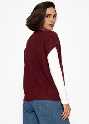 West with cardiac buttons - Burgundy