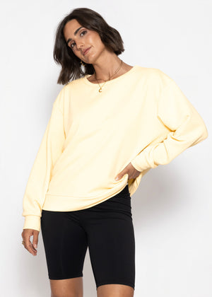 sassyclassy Sweatshirt mit überschnittenen Schultern - buttergelb