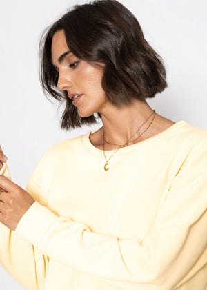 sassyclassy Sweatshirt mit überschnittenen Schultern - buttergelb