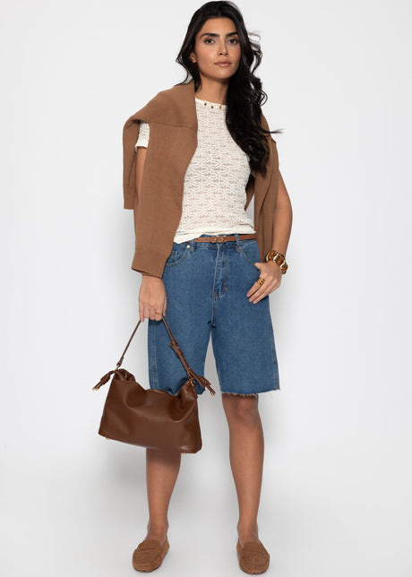 Floral lace T-shirt - off-white