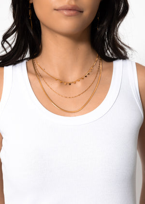 Tank top with neckline - white