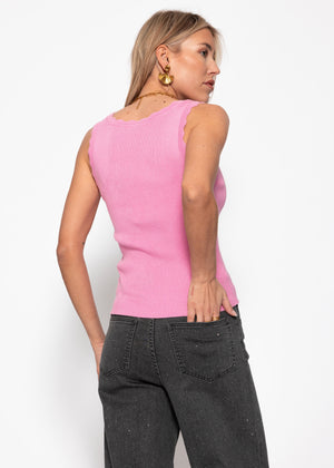 Tank Top mit Bogenkante - rosa