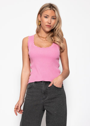 Tank Top mit Bogenkante - rosa