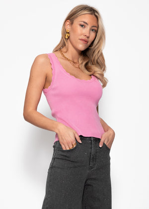 Tank Top mit Bogenkante - rosa