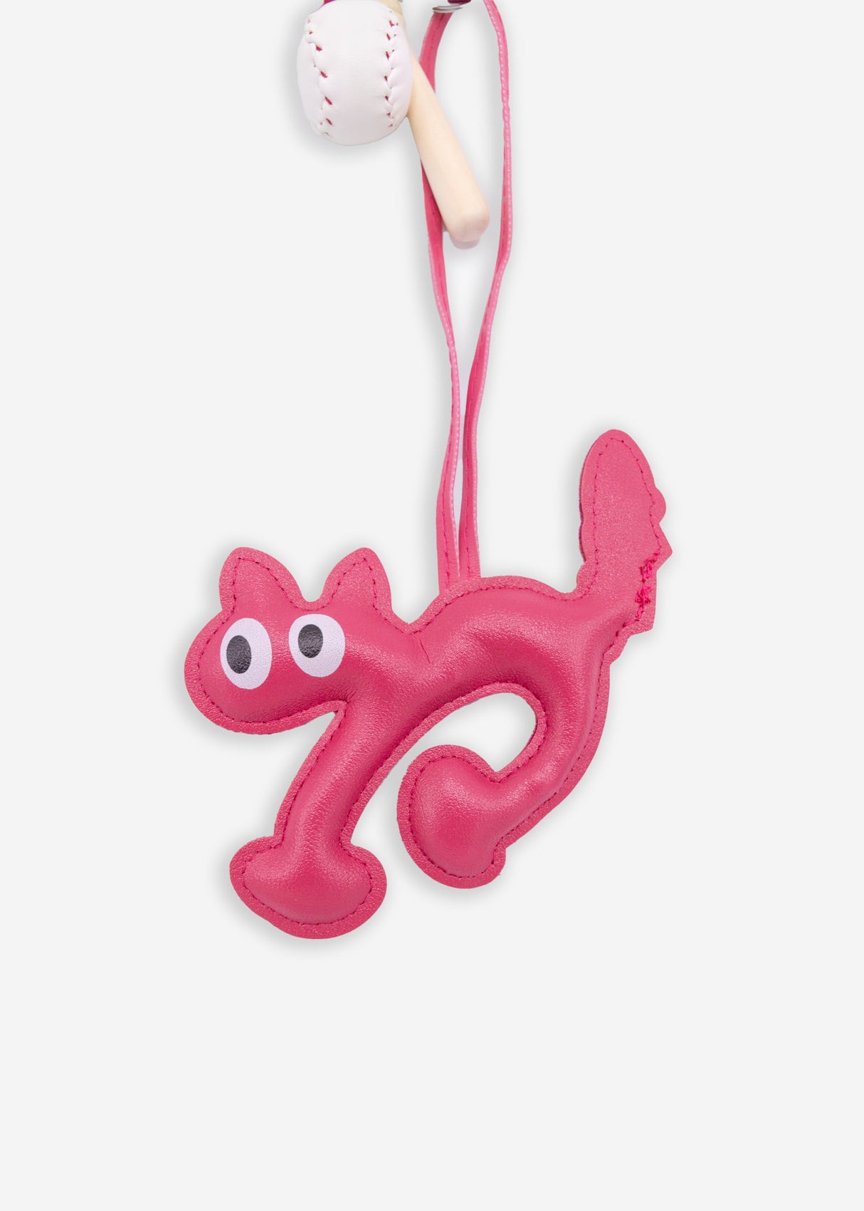 Bag tag set with cat and heart - pink