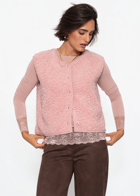 Teddy Weste mit Knöpfen - altrosa by SASSYCLASSY