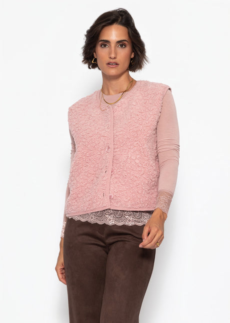 Teddy Weste mit Knöpfen - altrosa von SASSYCLASSY