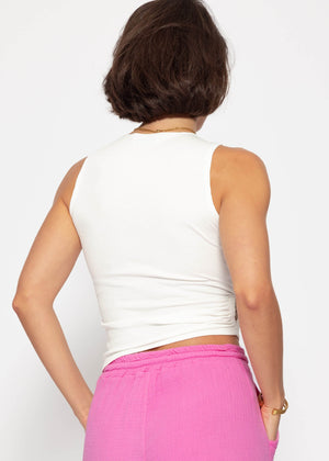 Top with ruffles - off-white