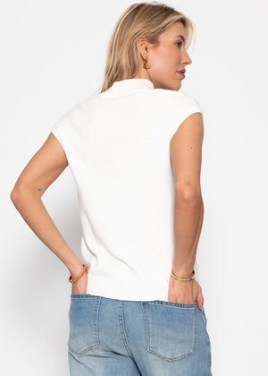 Top with zipper - off-white