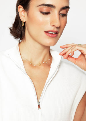 Top with zipper - off-white