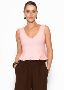 Top with ruffles - pink