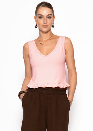 Top with ruffles - pink
