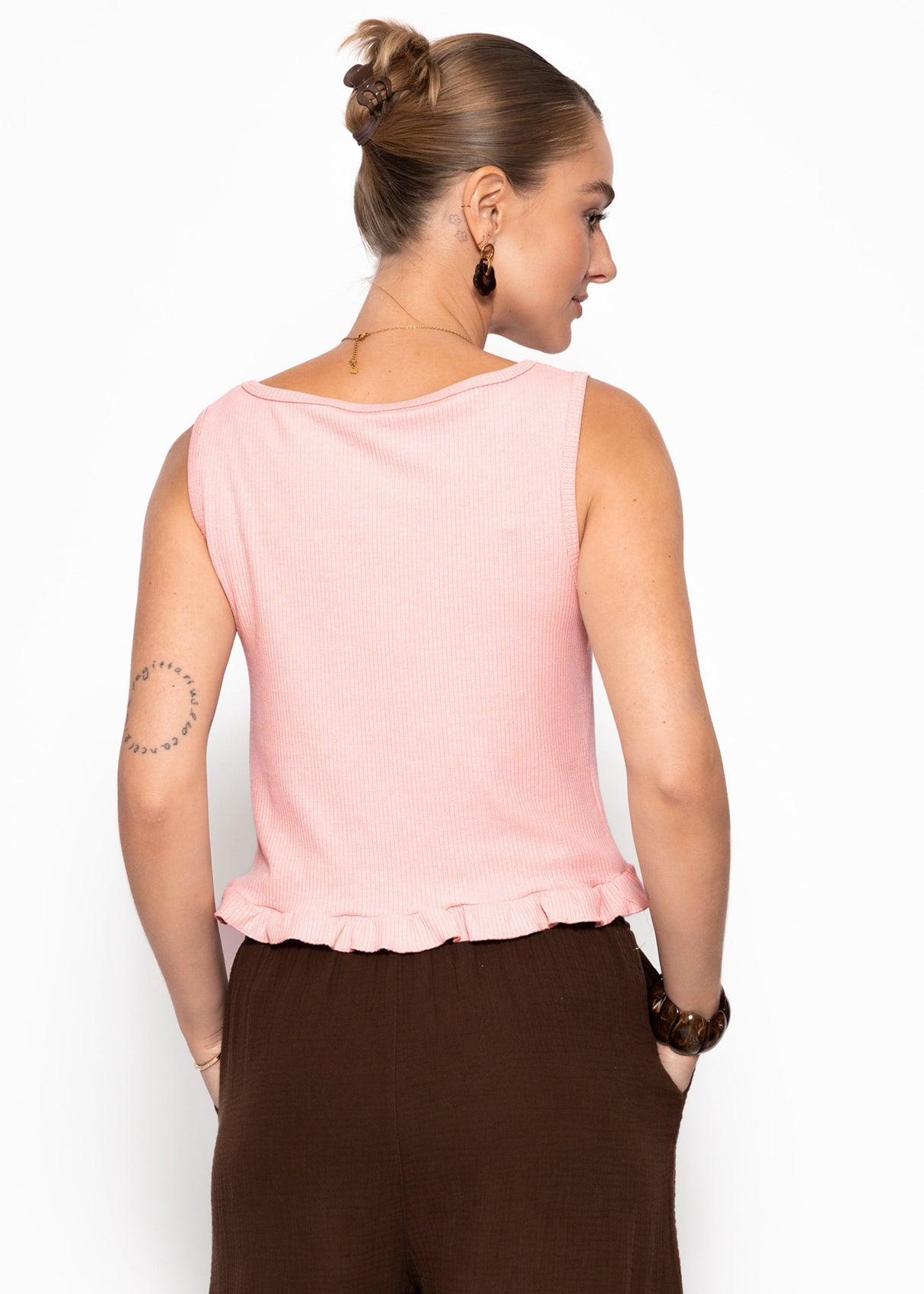 Top with ruffles - pink