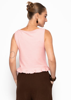Top with ruffles - pink