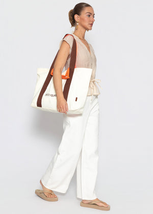 Transparentes Blusentop mit Zugband - beige