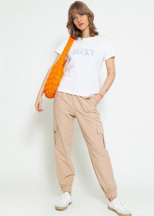 T-Shirt LUCKY, off-white