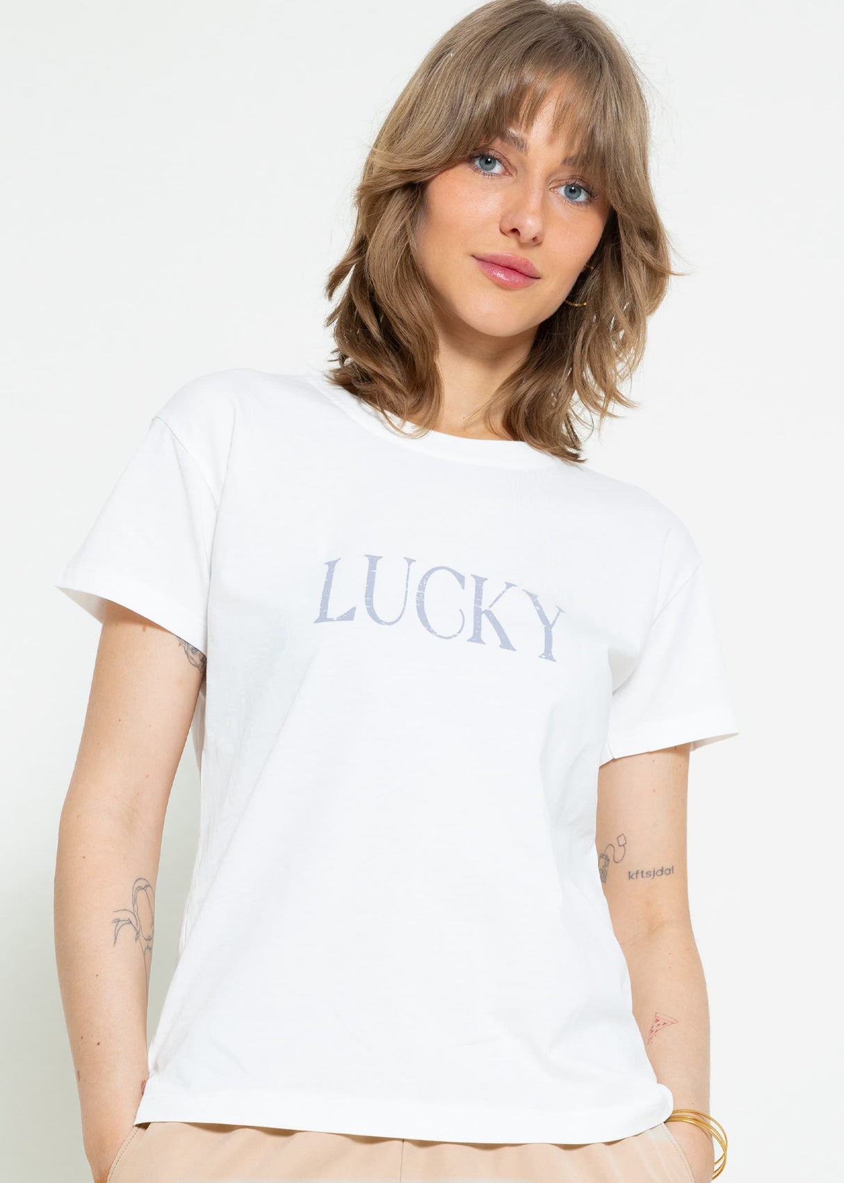 T-Shirt LUCKY, off-white