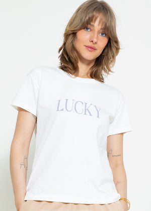 T-Shirt LUCKY, off-white