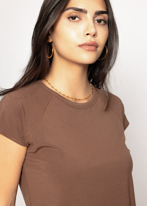 T-shirt with raglan seam - brown