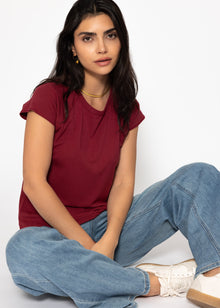 T-shirt with raglan seam - burgundy