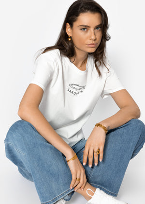 T-shirt with Sardinia print - off-white