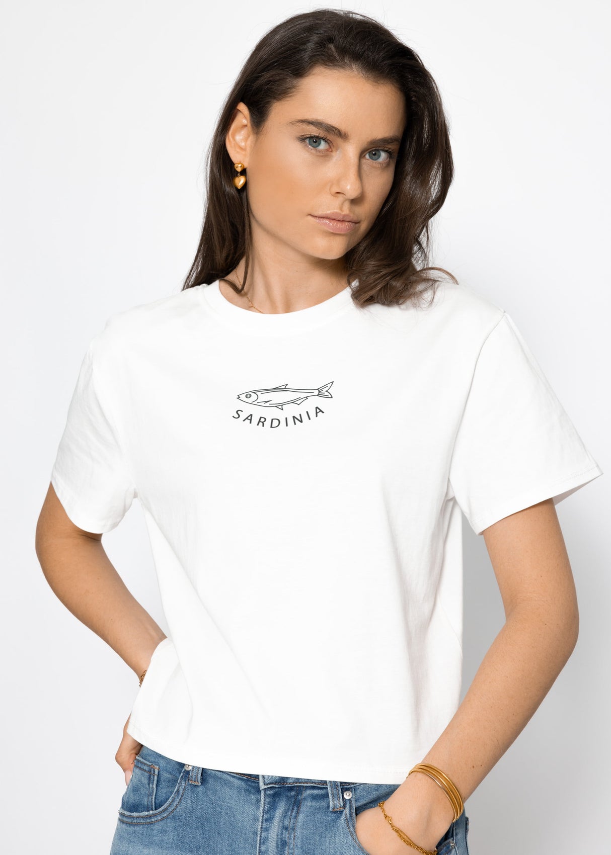 T-shirt with Sardinia print - off-white