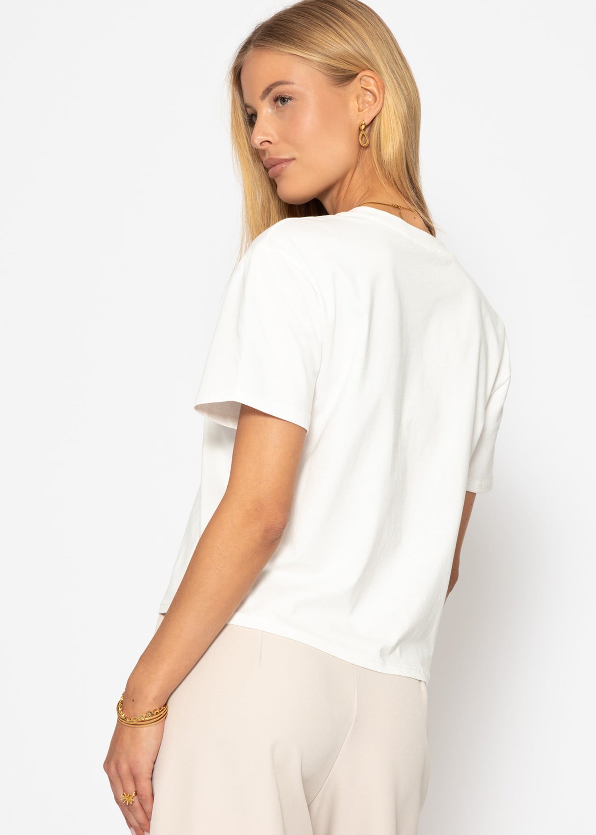 T-shirt with Tulum print - off-white
