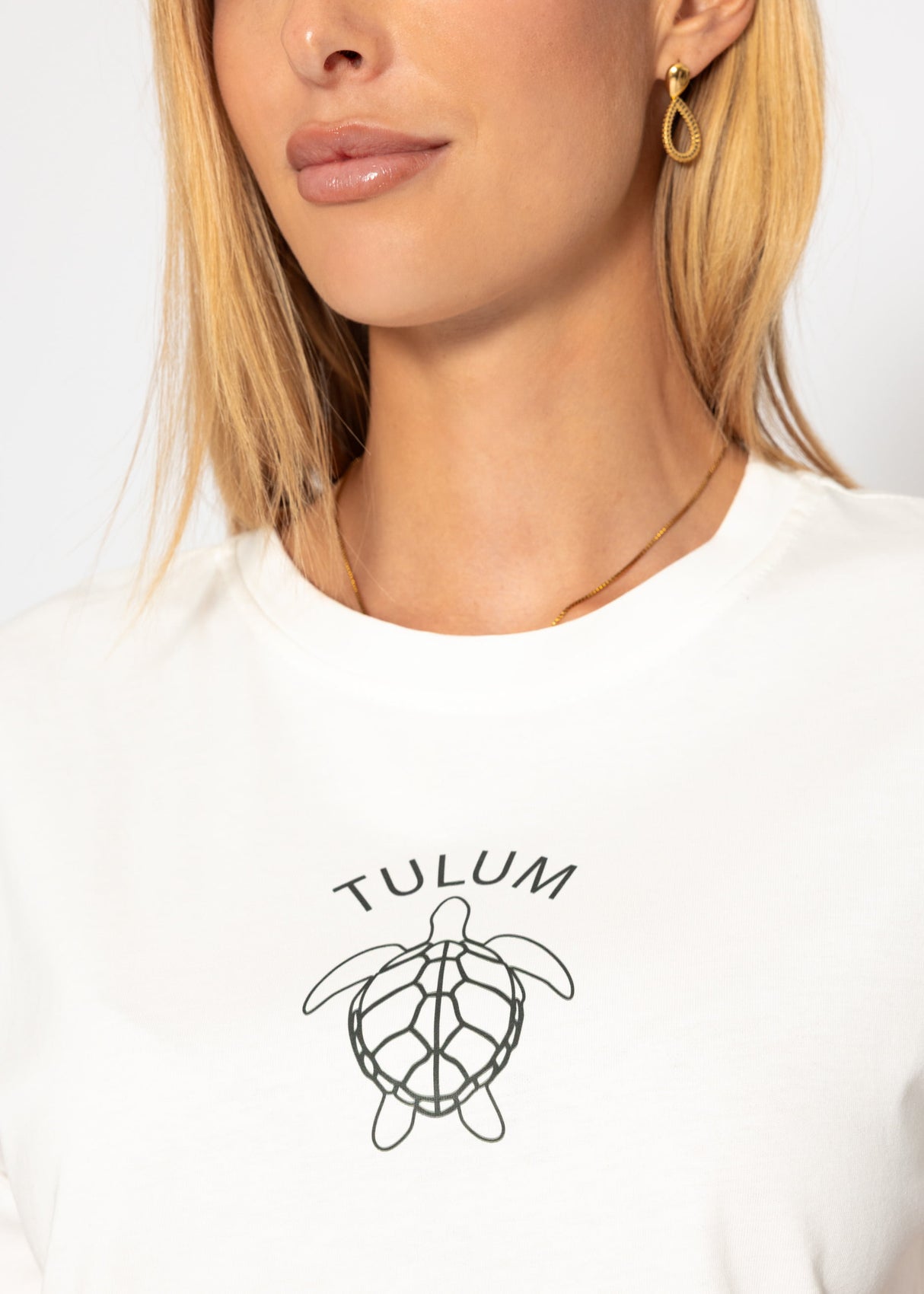 T-shirt with Tulum print - off-white
