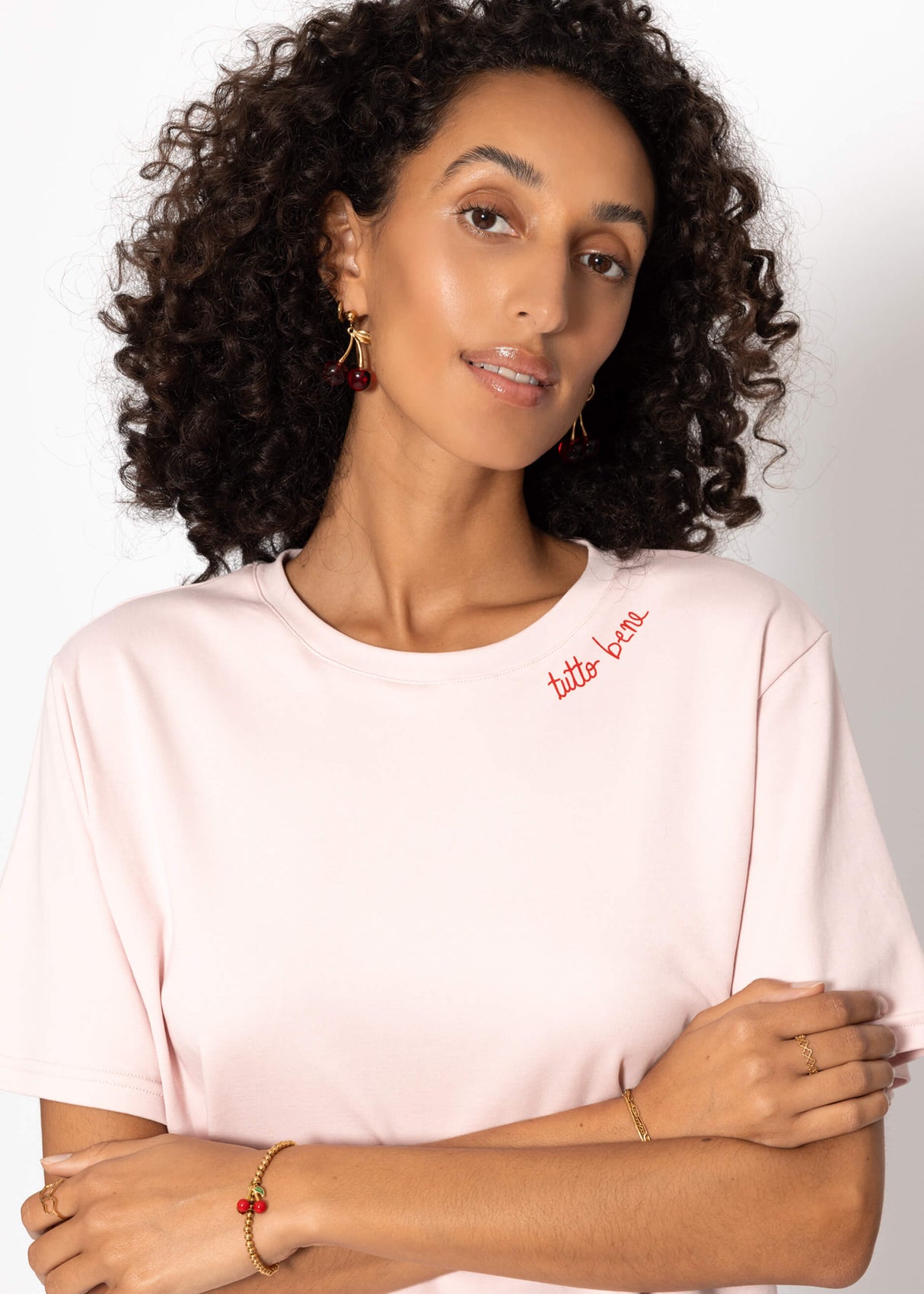 T-shirt with TUTTO BENE print - pink