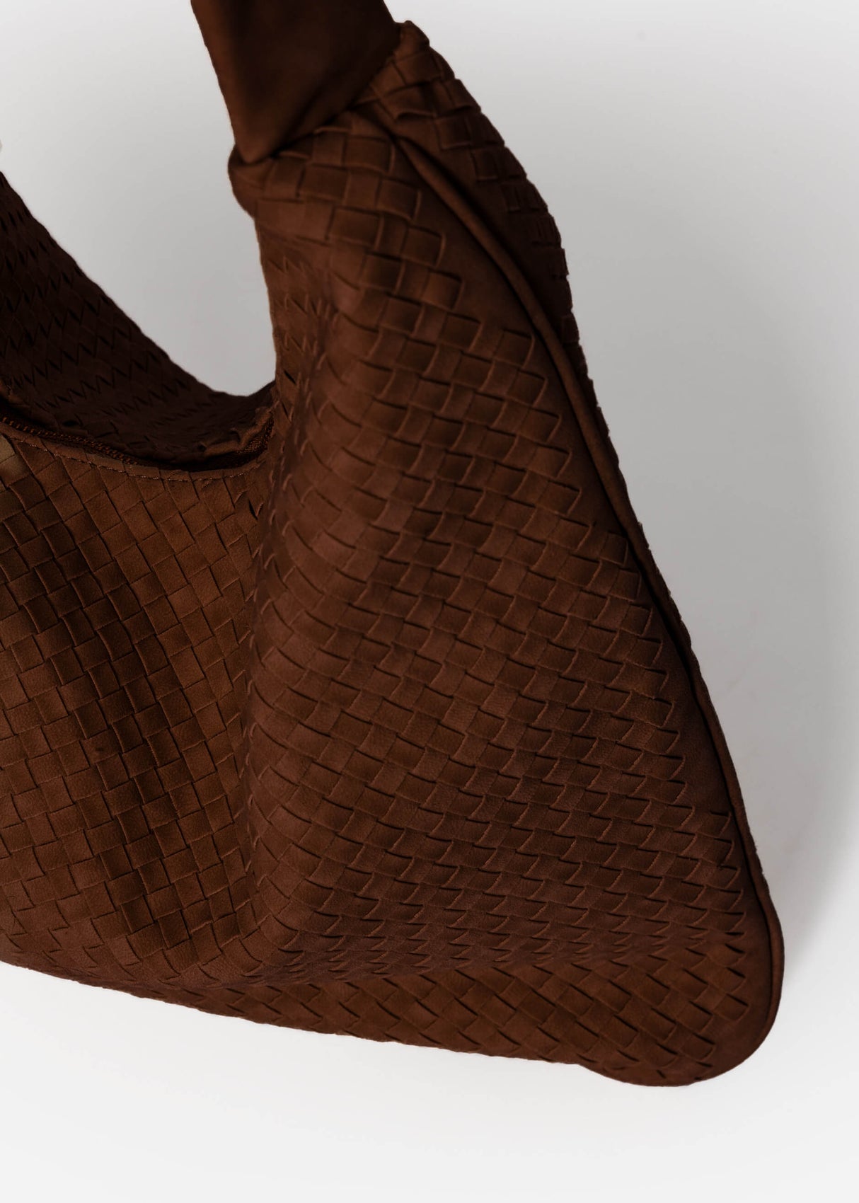 Suede-look shoulder bag - brown
