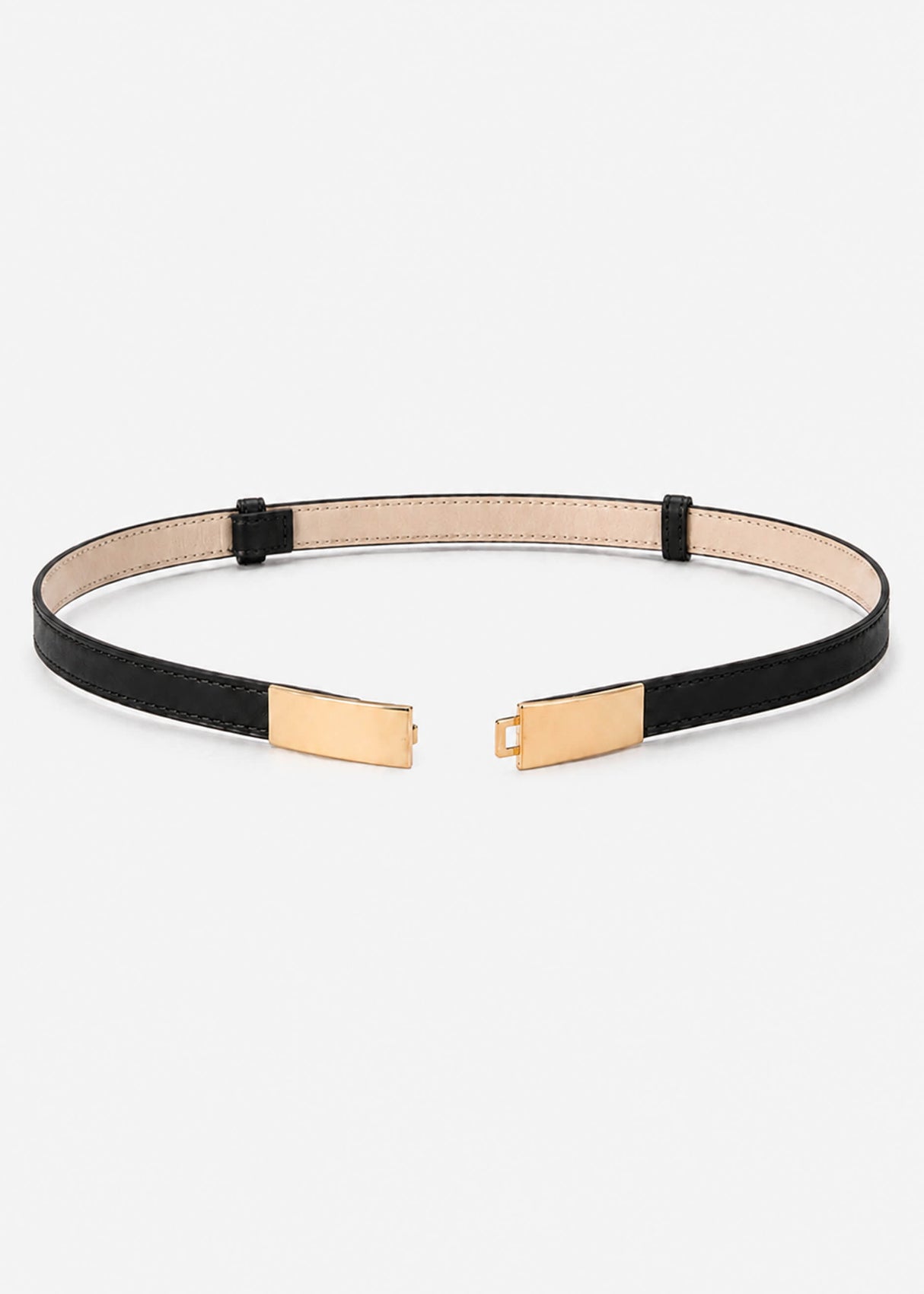 Verstellbarer Gürtel mit Schmuckschließe - schwarz