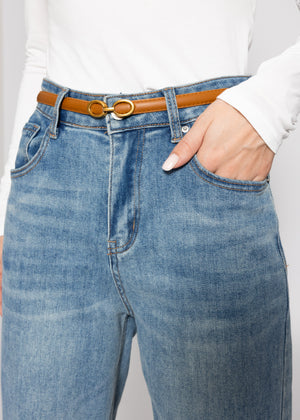 Adjustable belt - camel