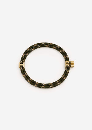 Verstellbares Kordelarmband mit Schmuckstein - braun