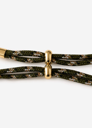 Verstellbares Kordelarmband mit Schmuckstein - braun