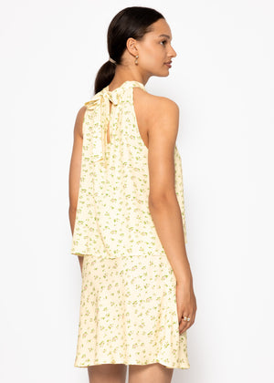 Viskose Top mit floralem Print - buttergelb