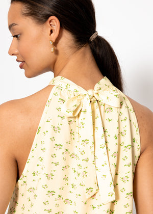 Viskose Top mit floralem Print - buttergelb