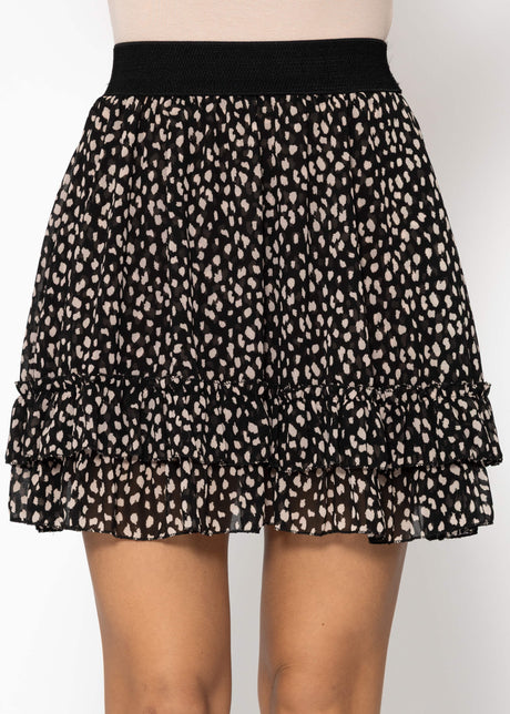 Flounce skirt with ruffles, black by SASSYCLASSY