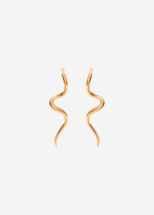 Wave stud earrings - gold